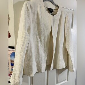 Lafayette 148 New York Textured Cream Blazer